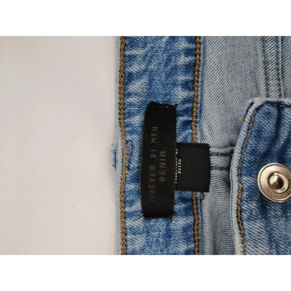 Forever 21 Men Blue‎ Denim Jeans Button-Fly Skinny Men's Waist Size 32 (30x32)